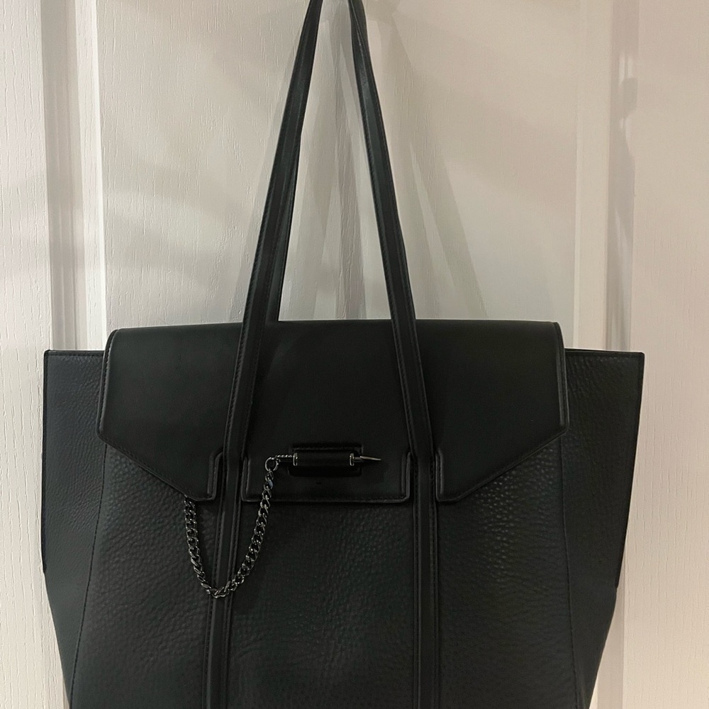 Mackage Black Tote with Chain Accent
